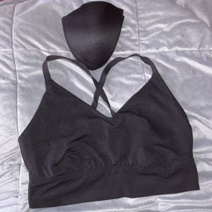 —XL Black Aerie Sports Bra with Removable Pads